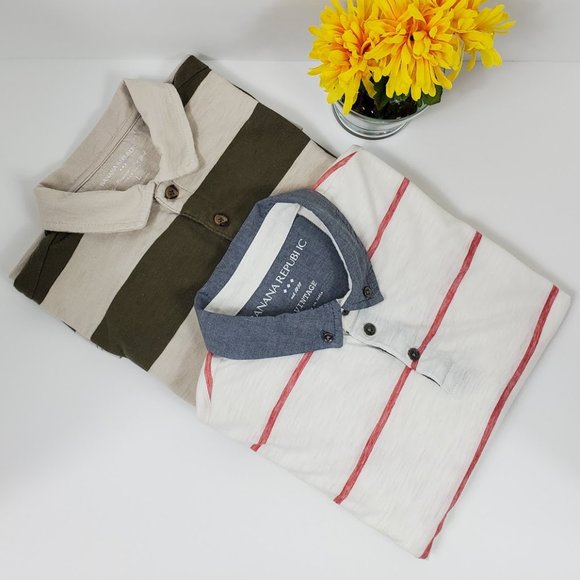 Banana Republic Other - BANANA REPUBLIC bundle polo shirts  stripes Sz L